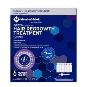 Fresh Men’s Hair Regrowth Solution, Extra Strength Minoxidil 5% (6 x 2oz) 6 Mo